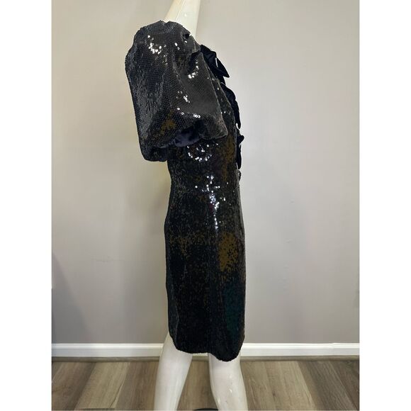 NWOT Rebecca Vallance X Nicky Hilton Lena Bow Mini Dress in Black Size 6 $790 - Picture 8 of 12